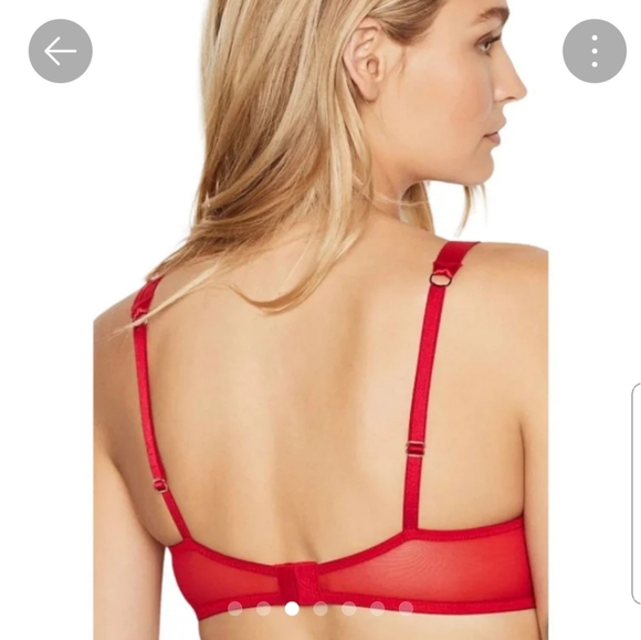 VS Lipstick (Red) Balconette Satin Bow Bra - Picture 4 of 4